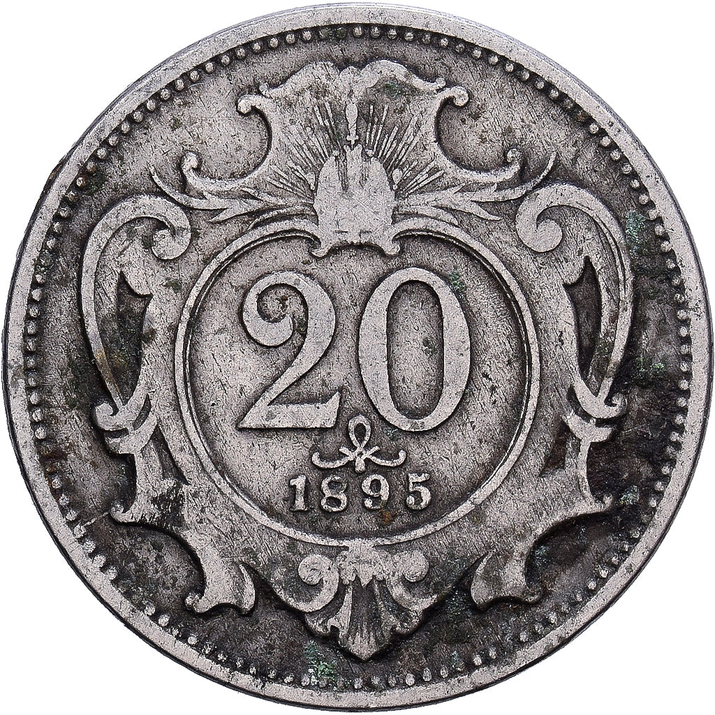 Austria, Franz Joseph I, 20 Heller, 1895, Nickel, AU(50-53), KM:2803