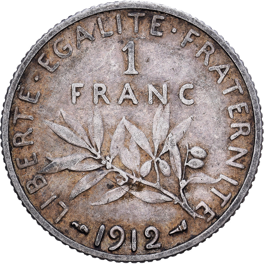 France, Franc, Semeuse, 1912, Paris, Silver, EF(40-45), KM:844.1