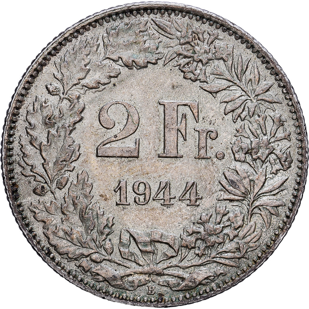 Schweiz, 2 Francs, 1944, Bern, Silber, SS+, KM:21