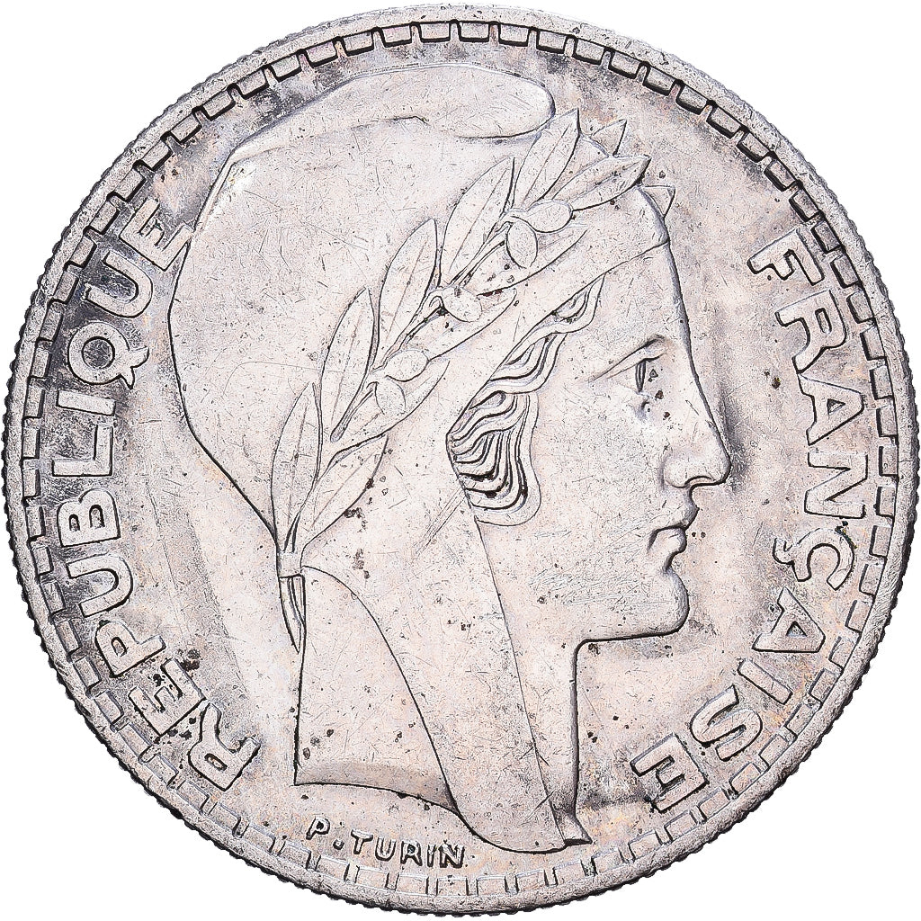 Frankrijk, 20 Francs, Turin, 1938, Paris, Zilver, ZF+, Gadoury:852, KM:879