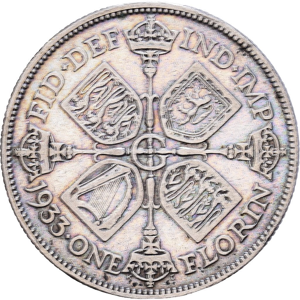 Gran Bretagna, George V, Florin, 1933, London, Argento, BB