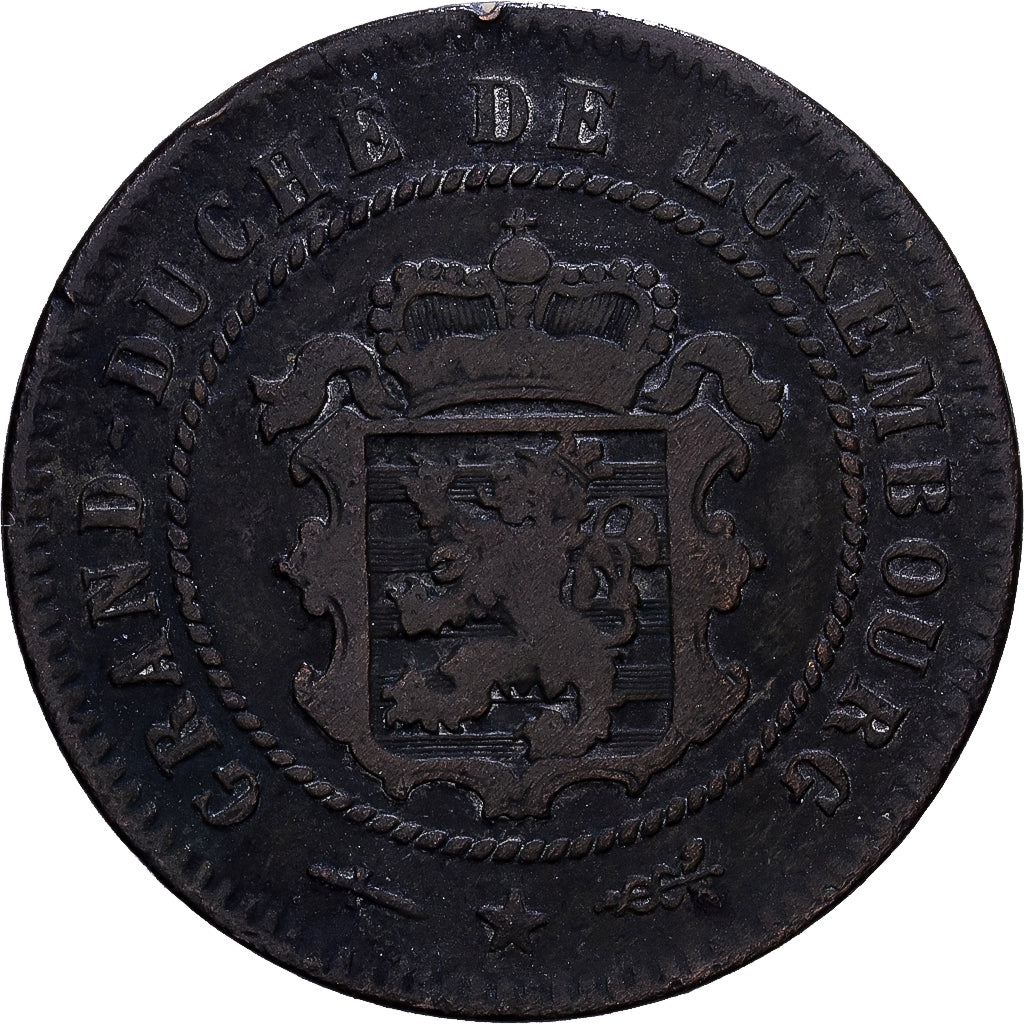 Luxembourg, William III, 5 Centimes, 1854, Utrecht, Bronze, TB+, KM:22.1
