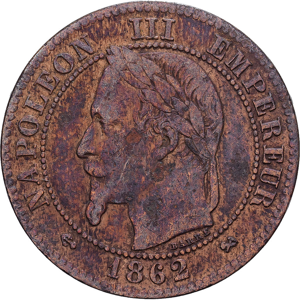 France, 2 Centimes, 1862, Bordeaux, Bronze, VF(30-35), KM:796.6