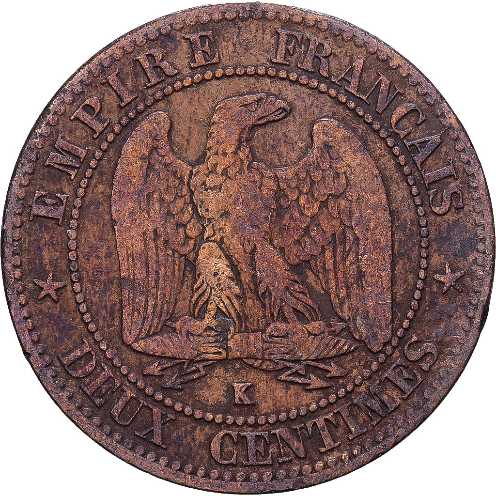 France, 2 Centimes, 1862, Bordeaux, Bronze, VF(30-35), KM:796.6