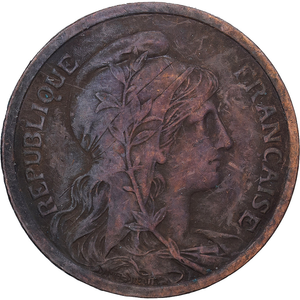Frankreich, 2 Centimes, Dupuis, 1908, Paris, Bronze, SS, Gadoury:107, KM:841