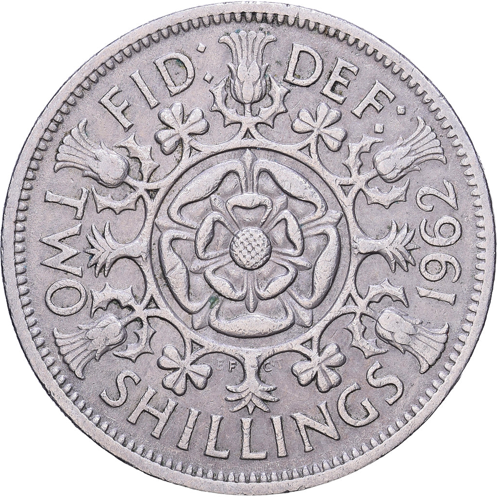Grande-Bretagne, Élisabeth II, Florin, Two Shillings, 1962, Cupro-nickel, TTB