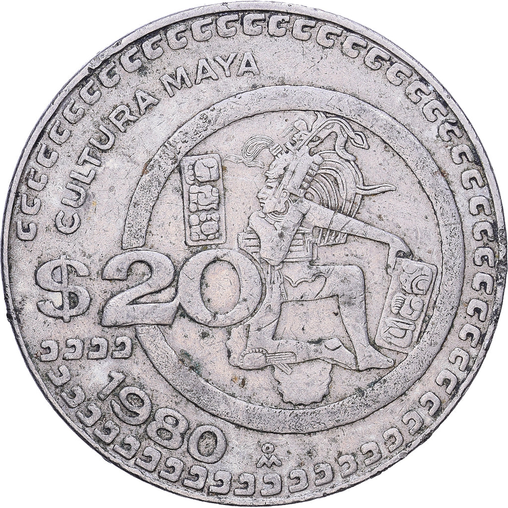 Mexiko, 20 Pesos, 1980, Mexico, Kupfer-Nickel, S+, KM:Pn222