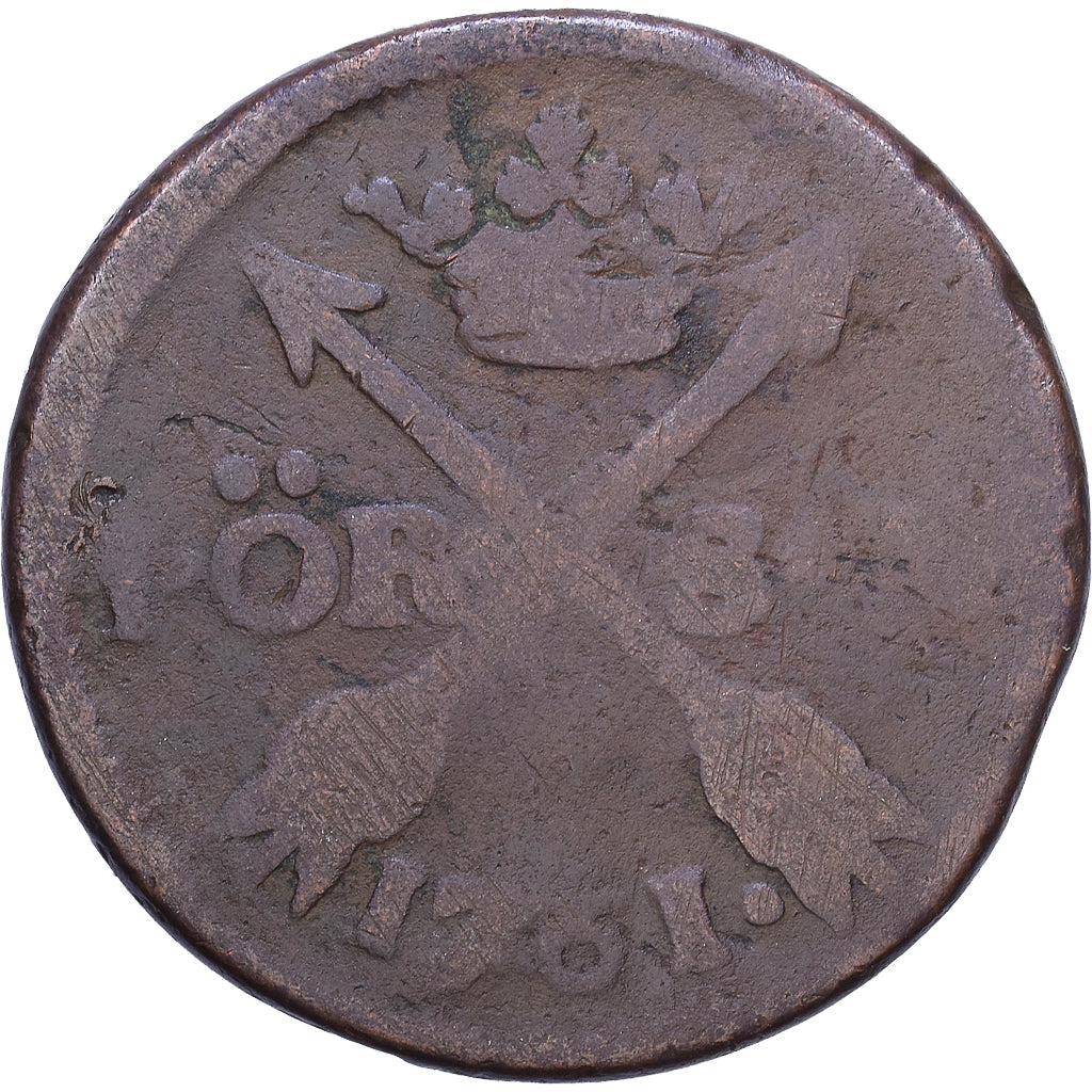 Sweden, Adolf Frederick, Ore, S.M., 1761, Copper, VF(20-25), KM:460