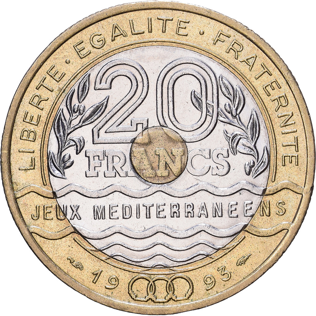 Francia, 20 Francs, 1993, MDP, Alluminio-bronzo, BB+
