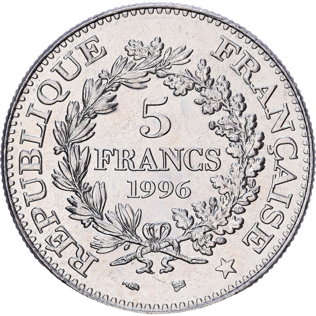 Frankrijk, 5 Francs, Hercule, 1996, Paris, Nickel, UNC-, Gadoury:777, KM:1155
