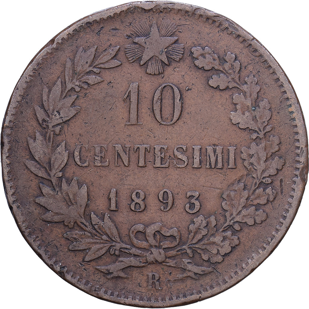 Italie, Humbert Ier, 10 Centesimi, 1893, Rome, Cuivre, B+, KM:27.2