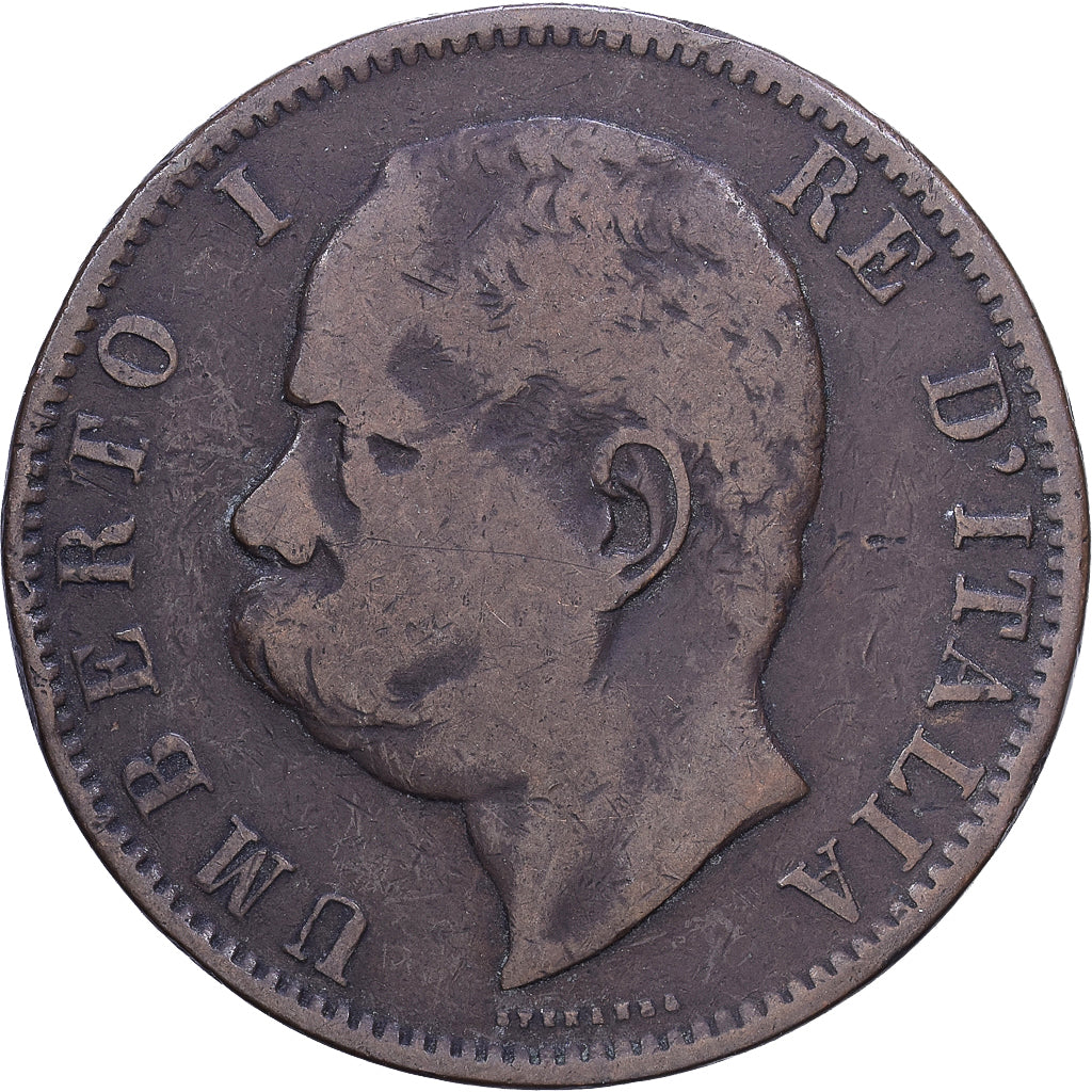 Italia, Umberto I, 10 Centesimi, 1894, Heaton, Cobre, BC+, KM:27.2