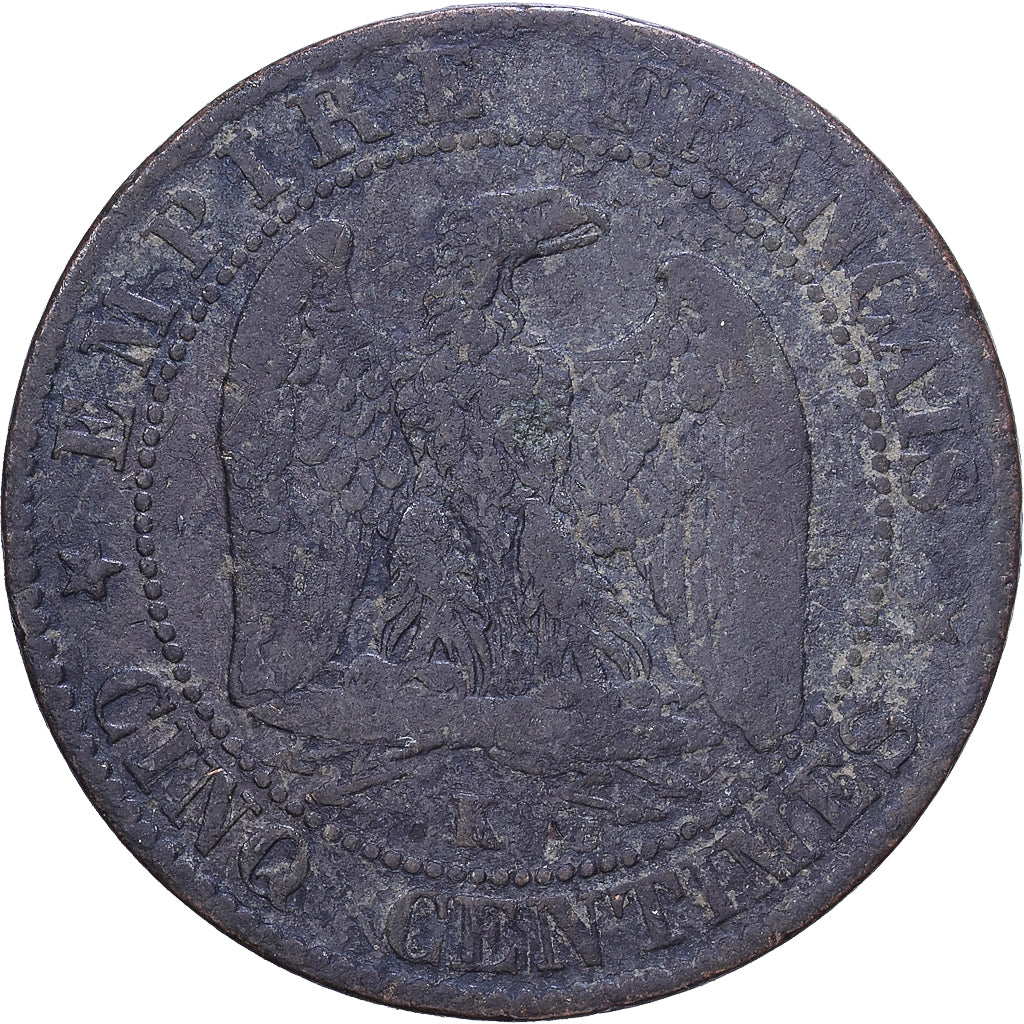 Frankreich, Napoleon III, 5 Centimes, 1856, Bordeaux, Bronze, S, Gadoury:152
