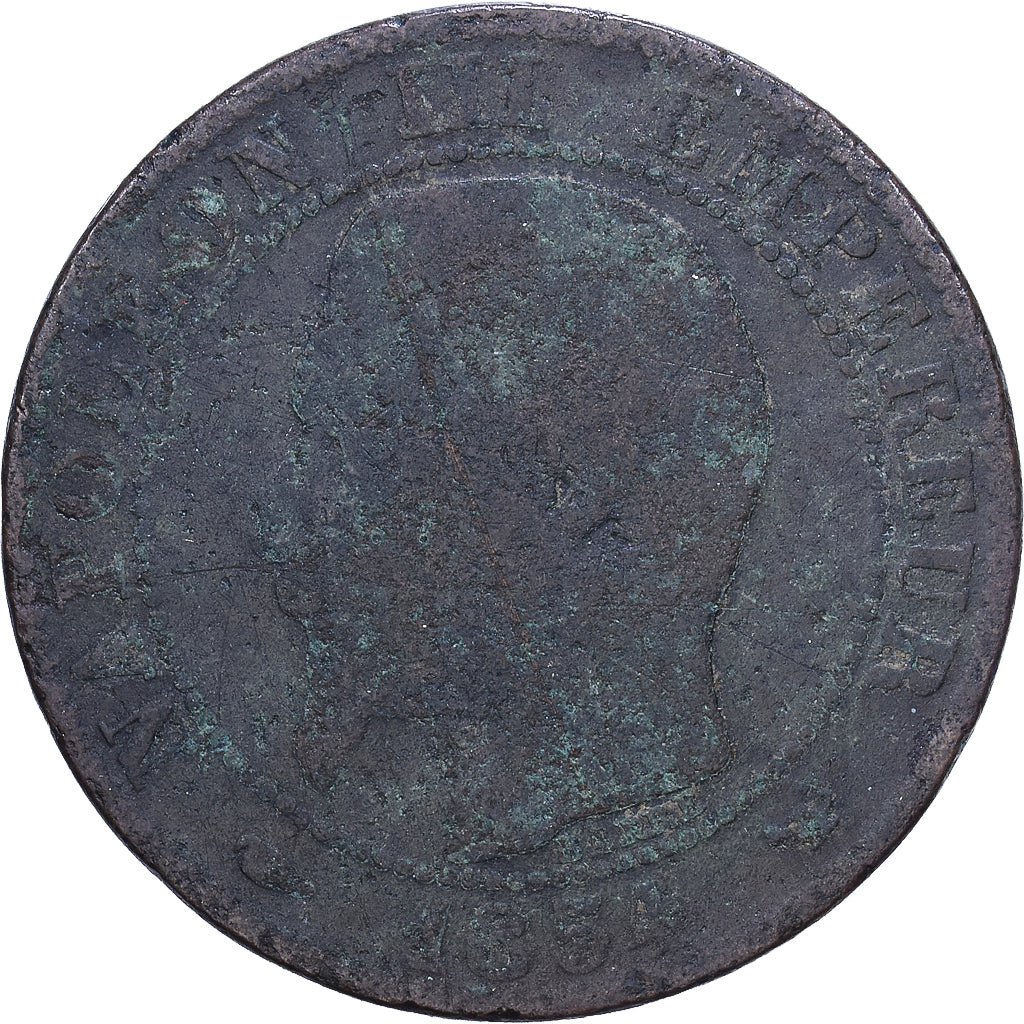 France, Napoleon III, 5 Centimes, 1854, Lille, Bronze, F(12-15), Gadoury:152
