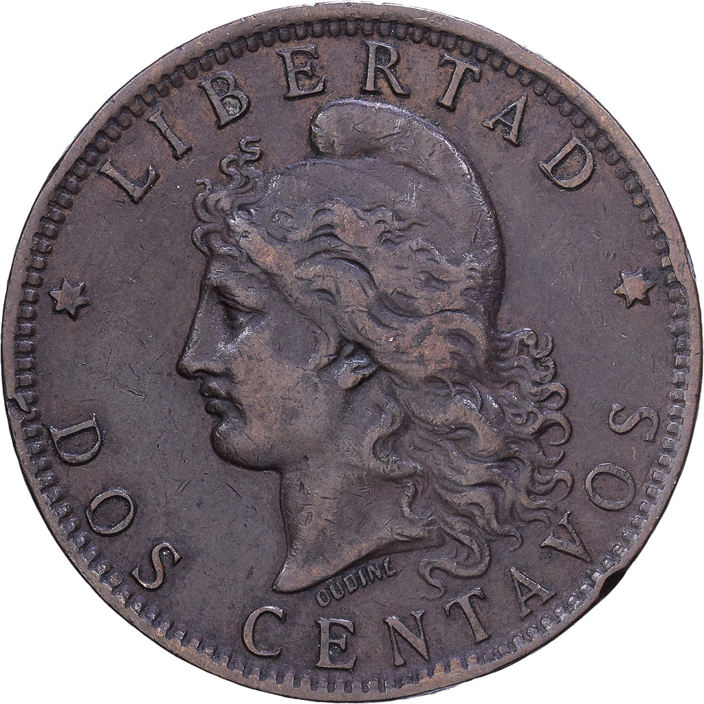 Argentina, 2 Centavos, 1890, Bronze, VF(30-35), KM:33