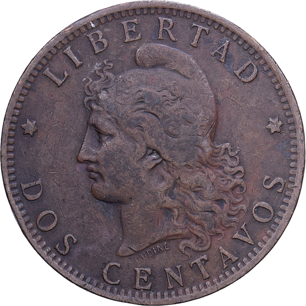Argentina, 2 Centavos, 1889, Bronze, VF(30-35), KM:33