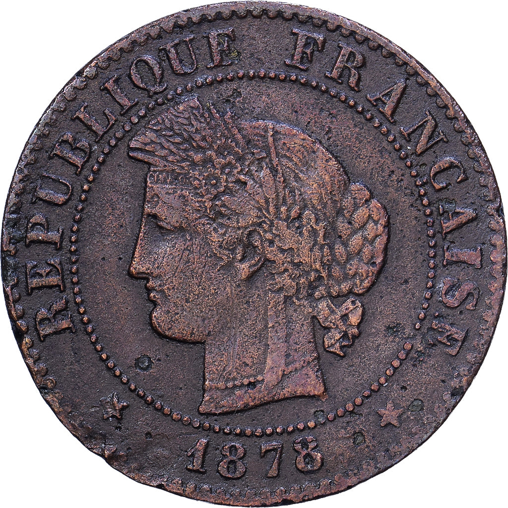 Frankreich, Centime, Cérès, 1878, Paris, Bronze, S+, Gadoury:88, KM:826.1
