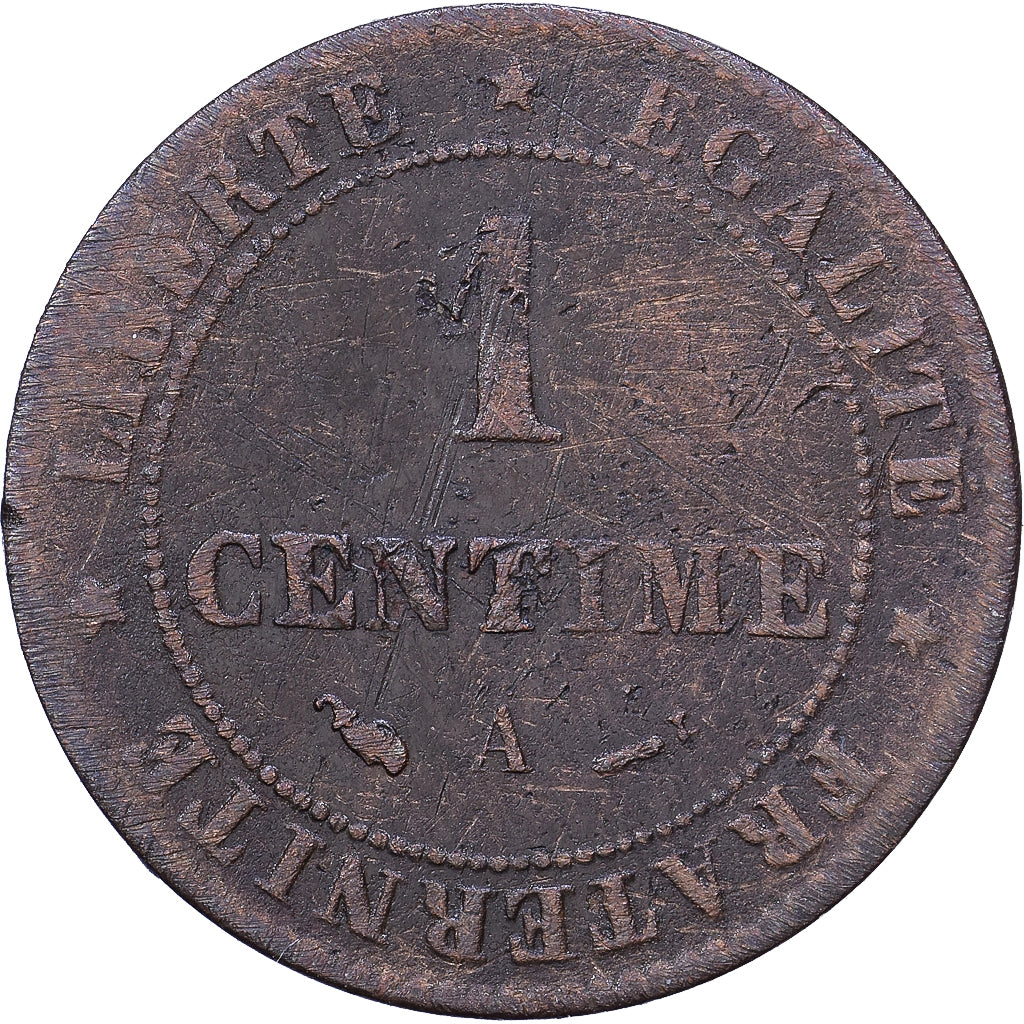 Francia, Centime, Cérès, 1884, Paris, Bronce, BC+, Gadoury:88, KM:826.1