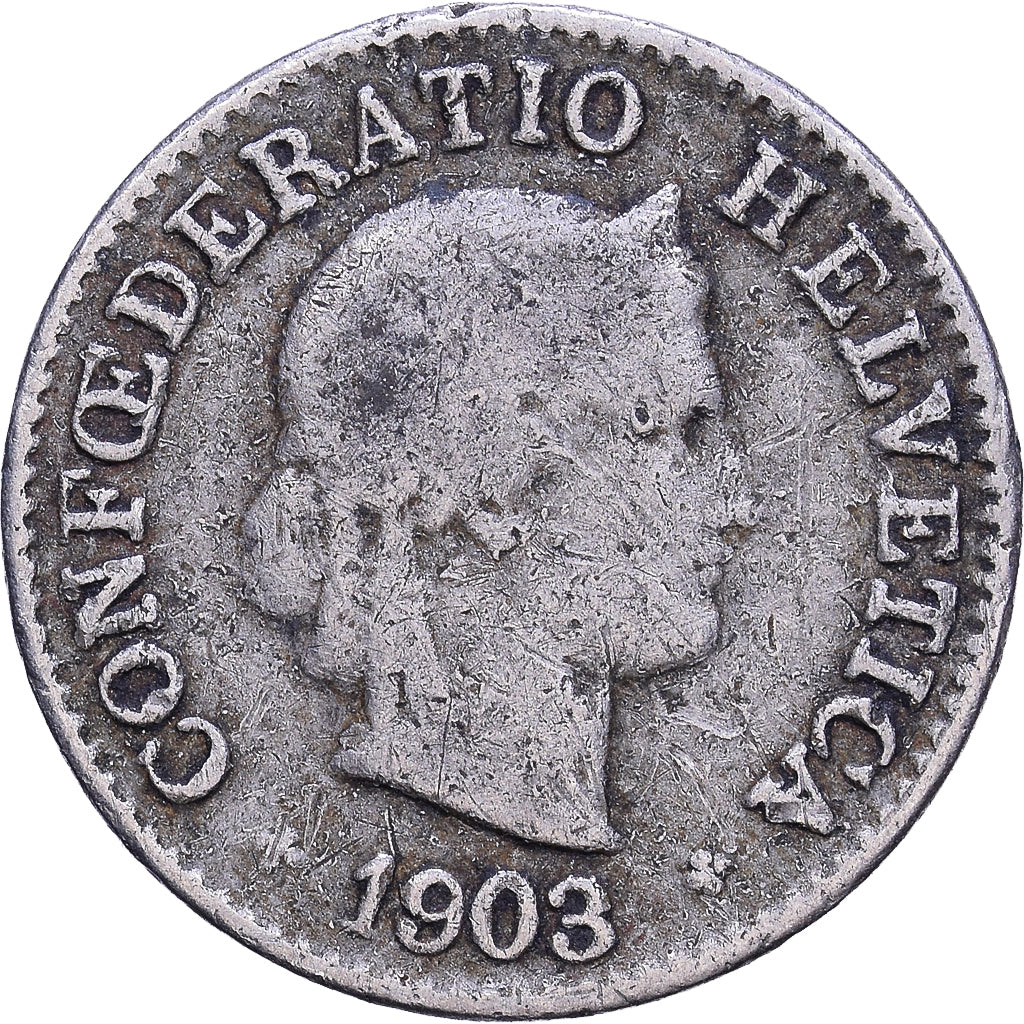 Switzerland, 5 Rappen, 1903, Bern, Copper-nickel, VF(30-35), KM:26