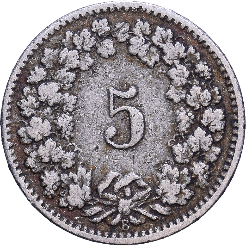 Switzerland, 5 Rappen, 1903, Bern, Copper-nickel, VF(30-35), KM:26