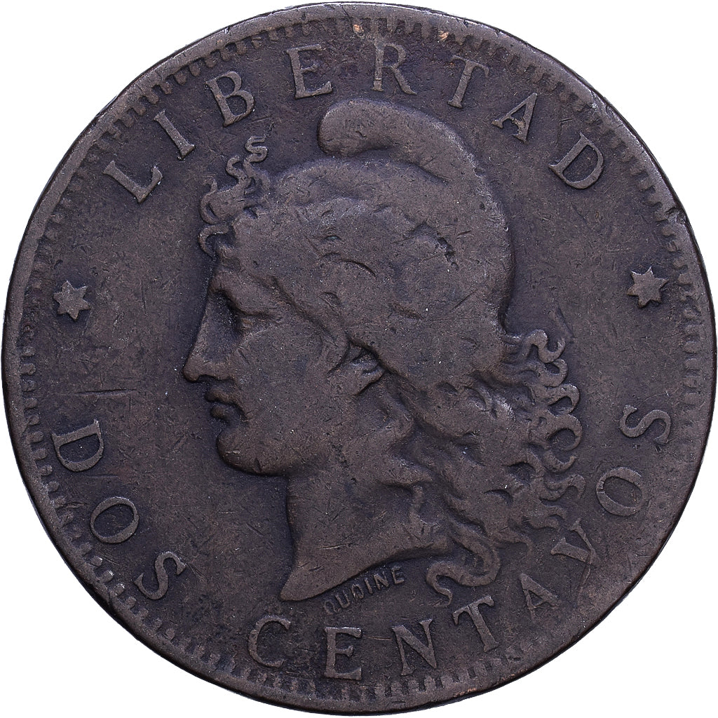 Argentinië, 2 Centavos, 1884, Bronzen, FR+, KM:33