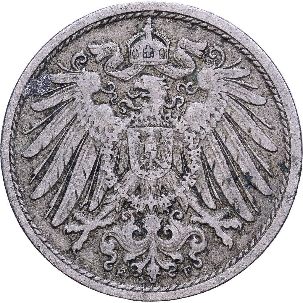 German Empire, Wilhelm II, 10 Pfennig, 1905, STATE MINT OF STUTTGART