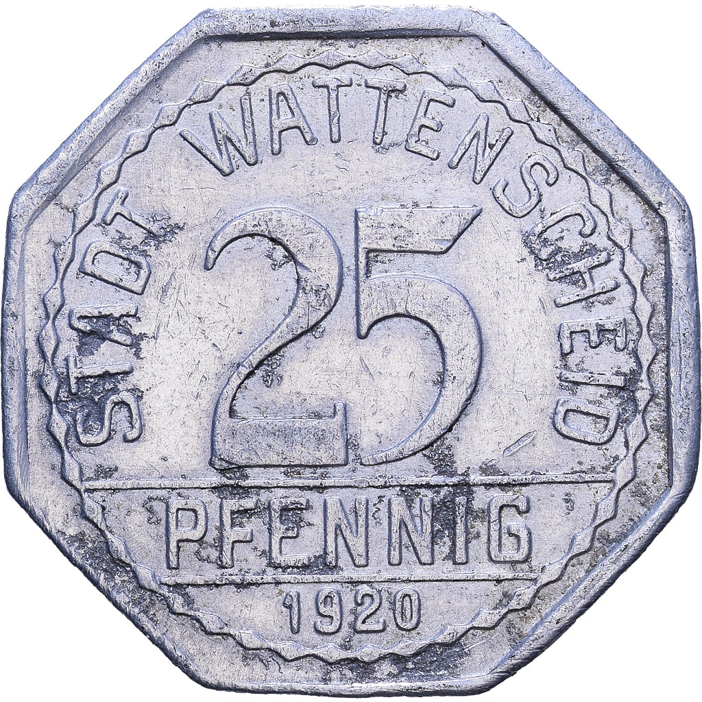 Germania, 25 Pfennig, 1920, Alluminio, BB