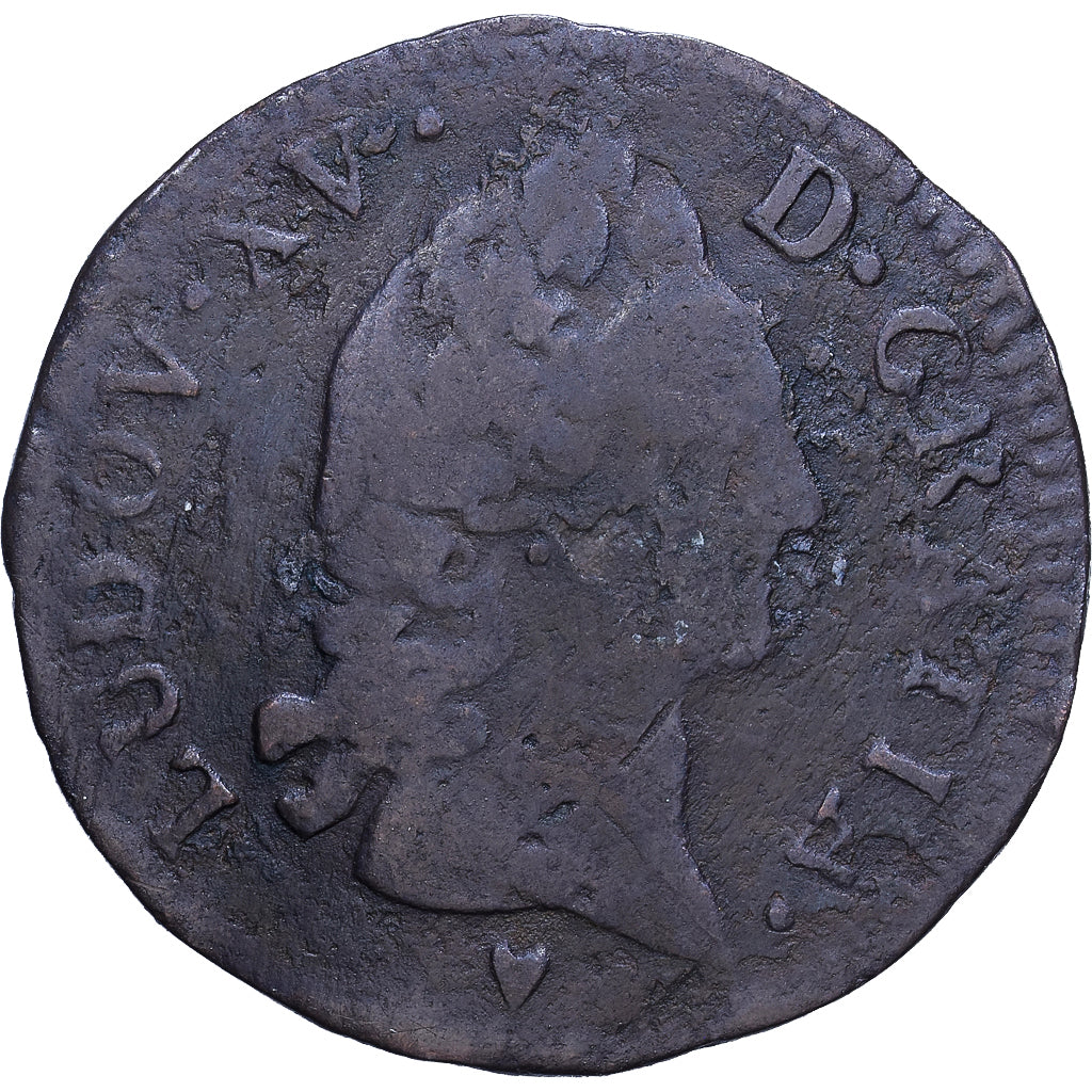 France, Louis XV, 1/2 Sol, Demi sol d'Aix, 177[?], Aix, Copper, VG(8-10)