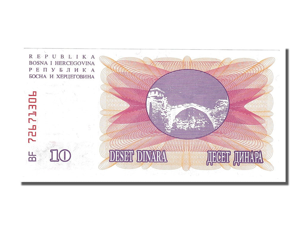 Banknote, Bosnia - Herzegovina, 10 Dinara, 1992, 1992-07-01, UNC(65-70)