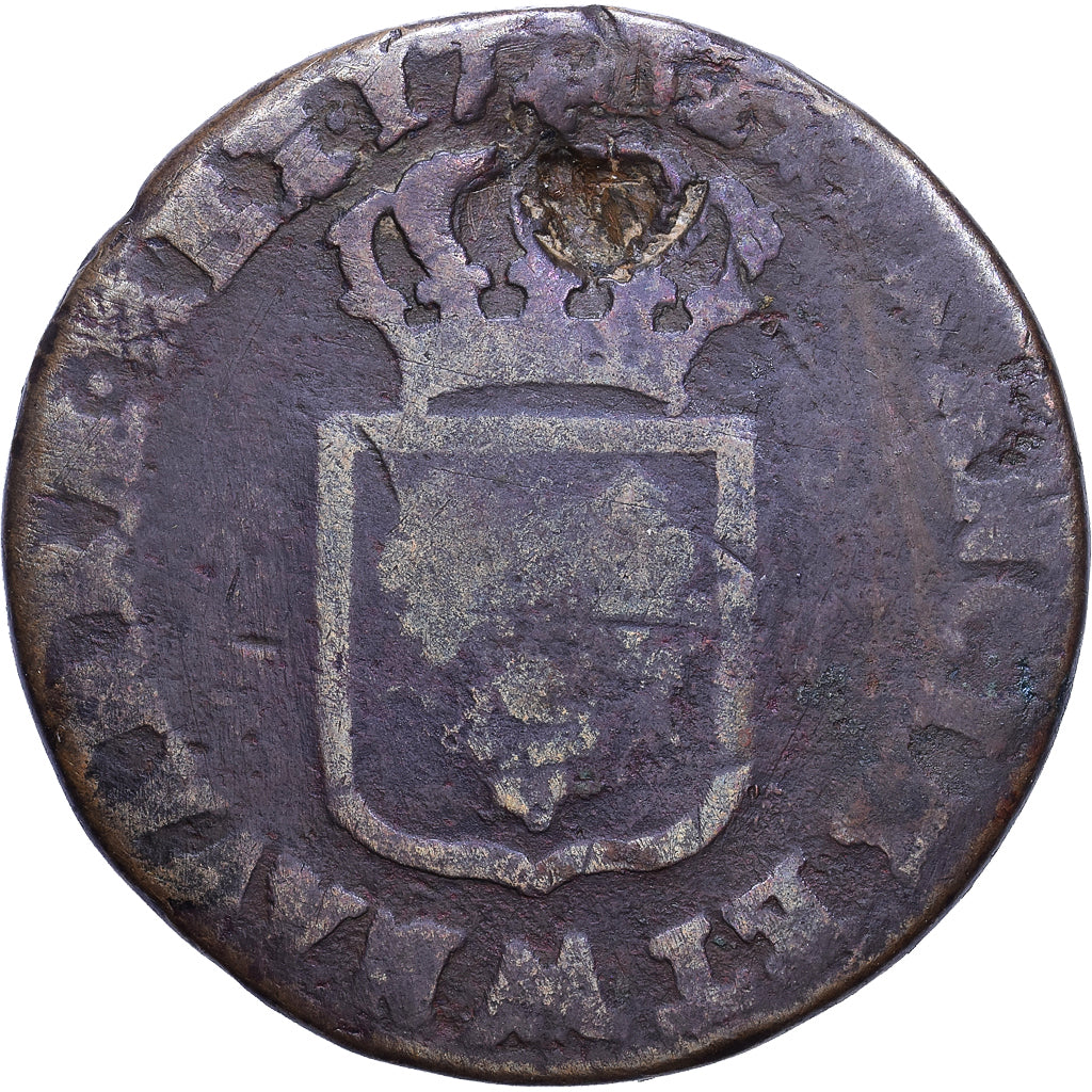 France, Louis XVI, Sol, Sol ou sou, 17(??) 1780-1791, Metz, Copper, VG(8-10)
