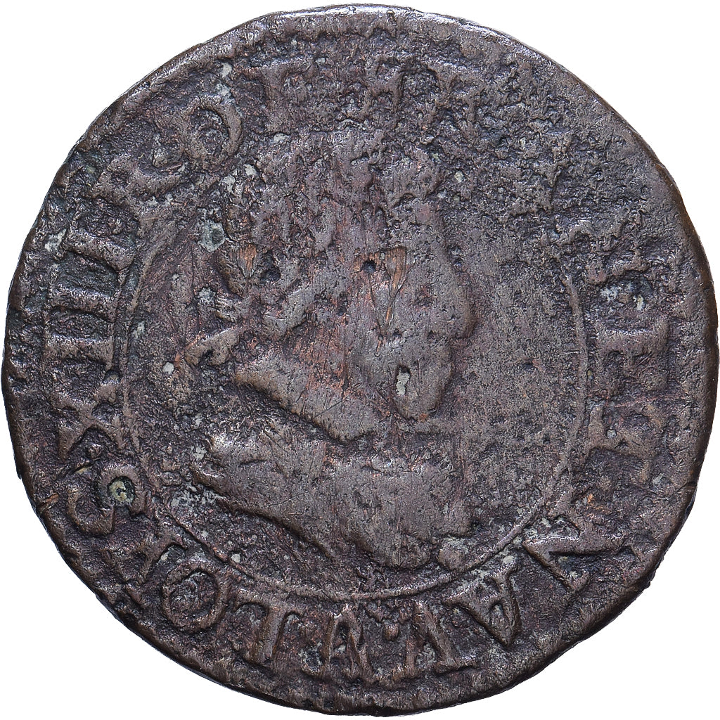 Francia, Louis XIII, Double Tournois, 1621, Paris, Rame, B+, CGKL:388