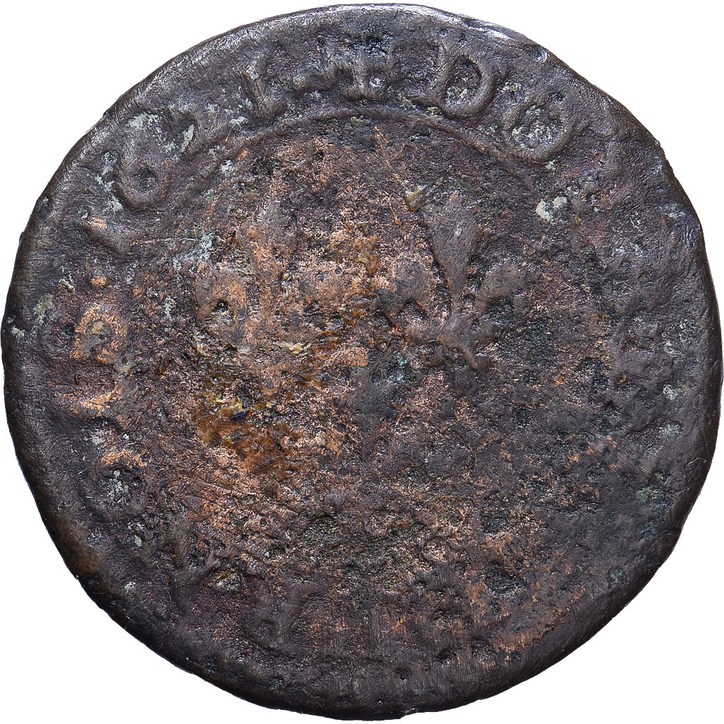 Francia, Louis XIII, Double Tournois, 1621, Paris, Rame, B+, CGKL:388