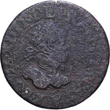 Francia, Louis XIII, Double Tournois, 1616, Poitiers, Rame, B+, CGKL:388