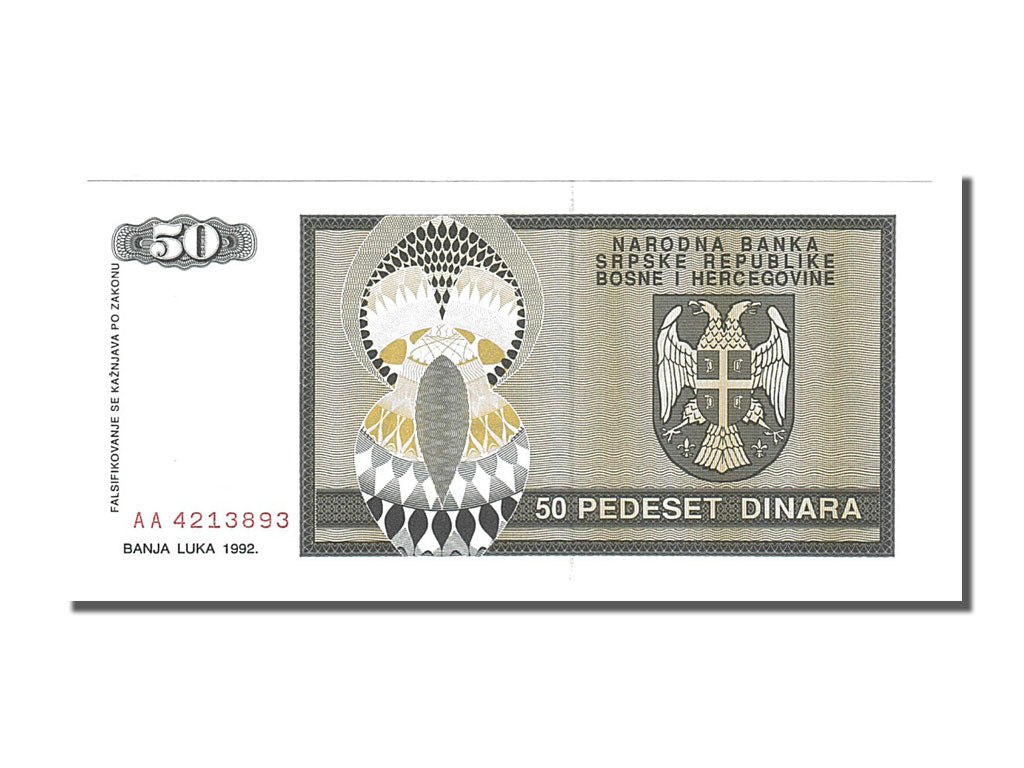 Banknote, Bosnia - Herzegovina, 50 Dinara, 1992, UNC(65-70)