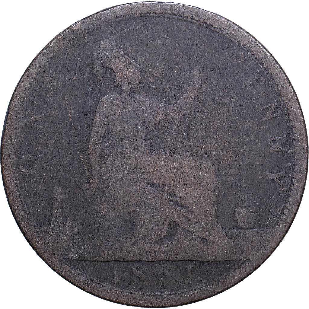 Great Britain, Victoria, Penny, 1861, London, Copper, VG(8-10)