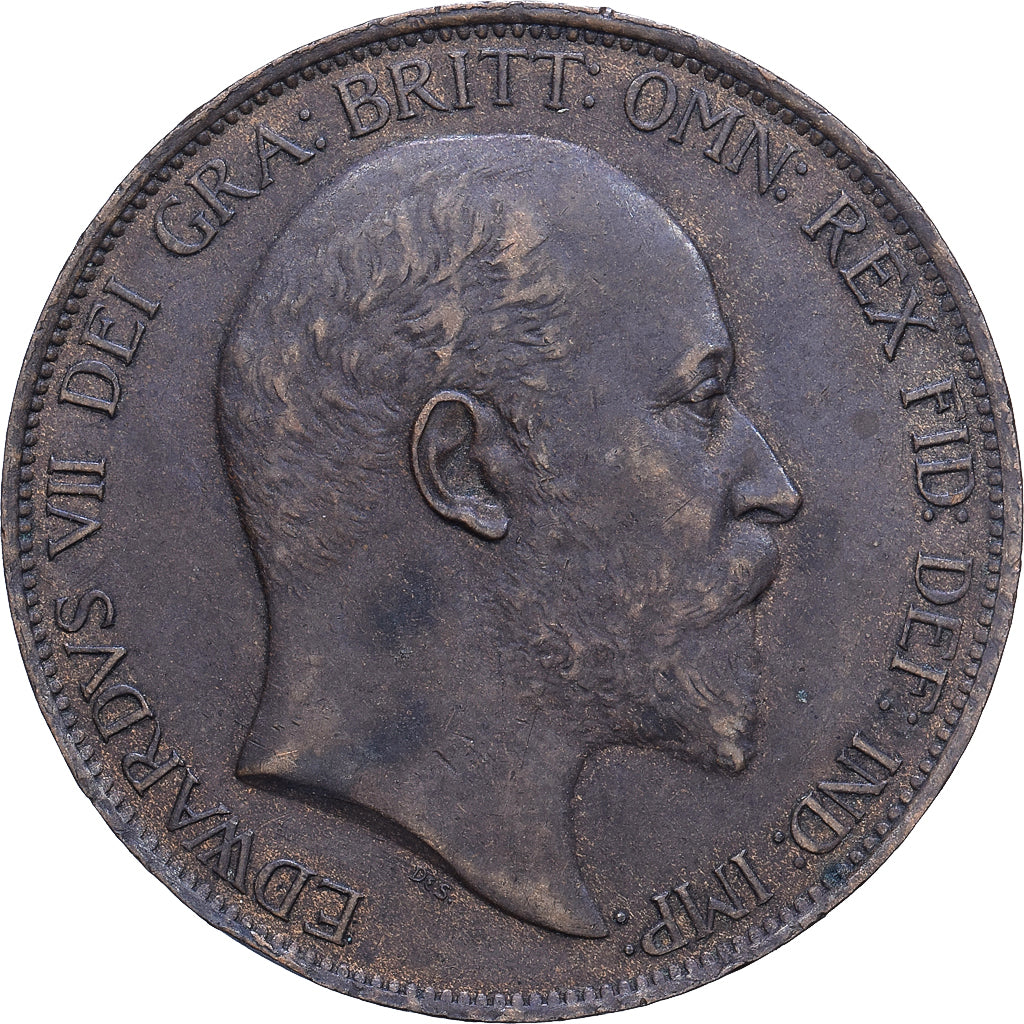 Gran Bretaña, Edward VII, Penny, 1902, Bronce, MBC, KM:794.2