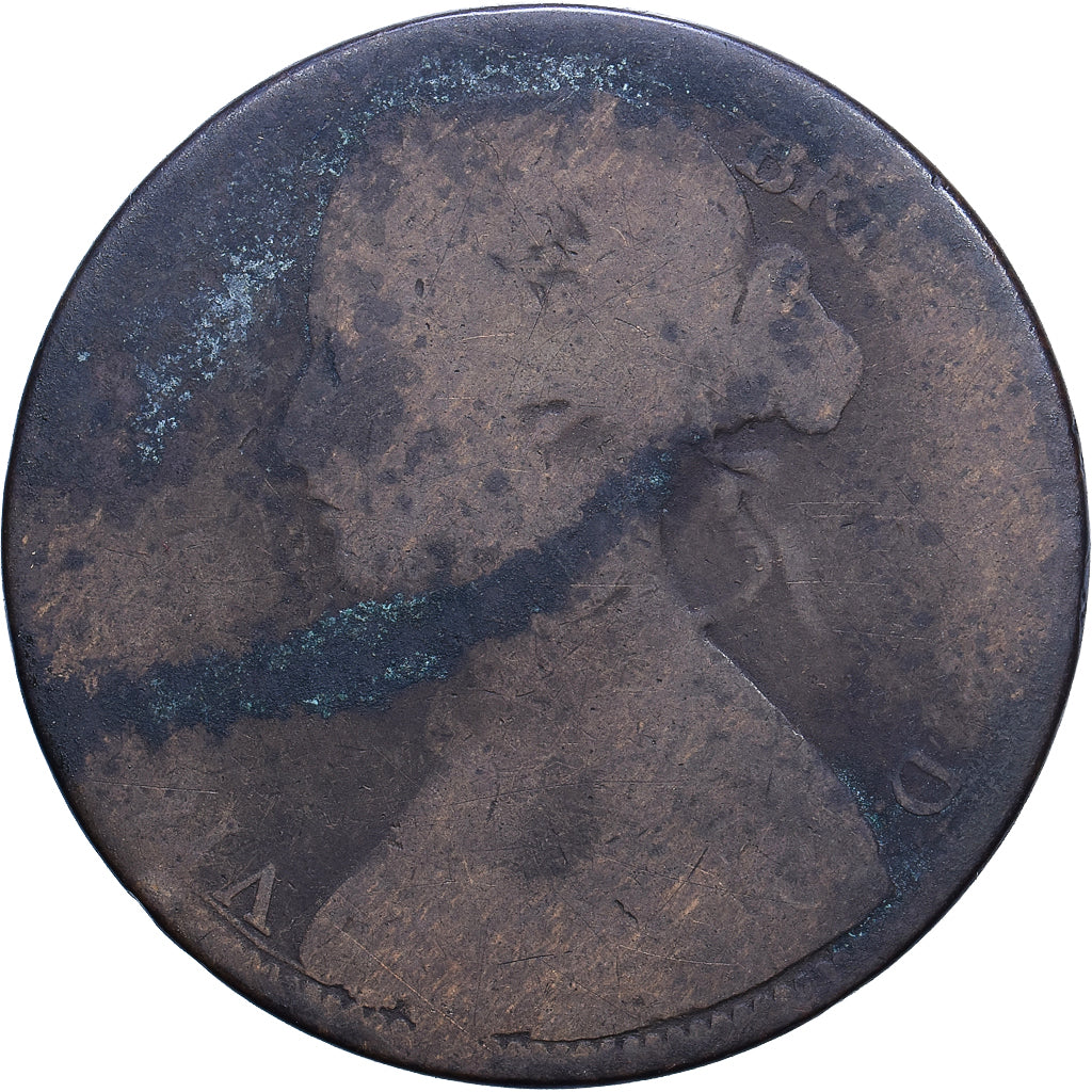 Gran Bretaña, Victoria, Penny, 1861, London, Cobre, BC