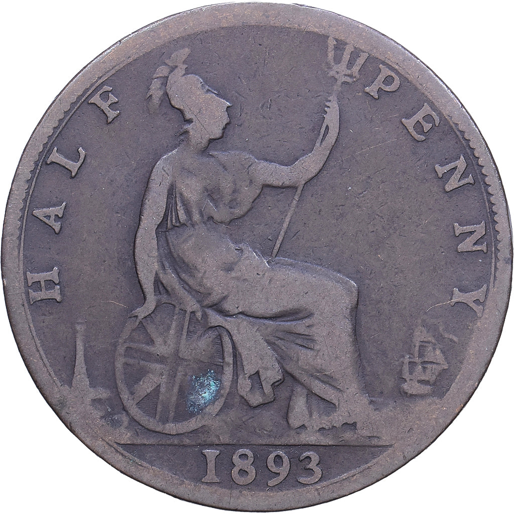 Great Britain, Victoria, Half Penny, 1893, London, Bronze, F(12-15)