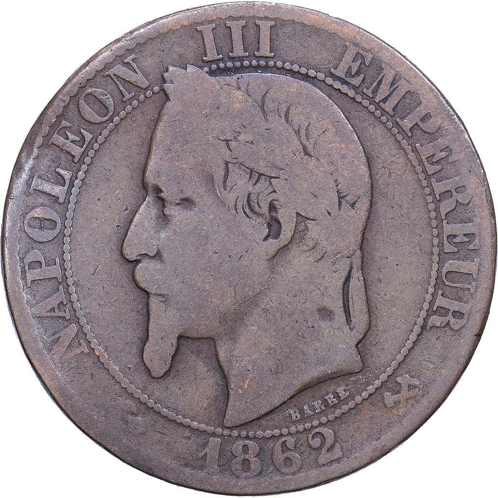 França, Napoleon III, 5 Centimes, Napoléon III, 1862, Bordeaux, Bronze