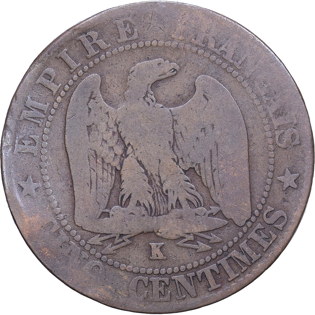 França, Napoleon III, 5 Centimes, Napoléon III, 1862, Bordeaux, Bronze
