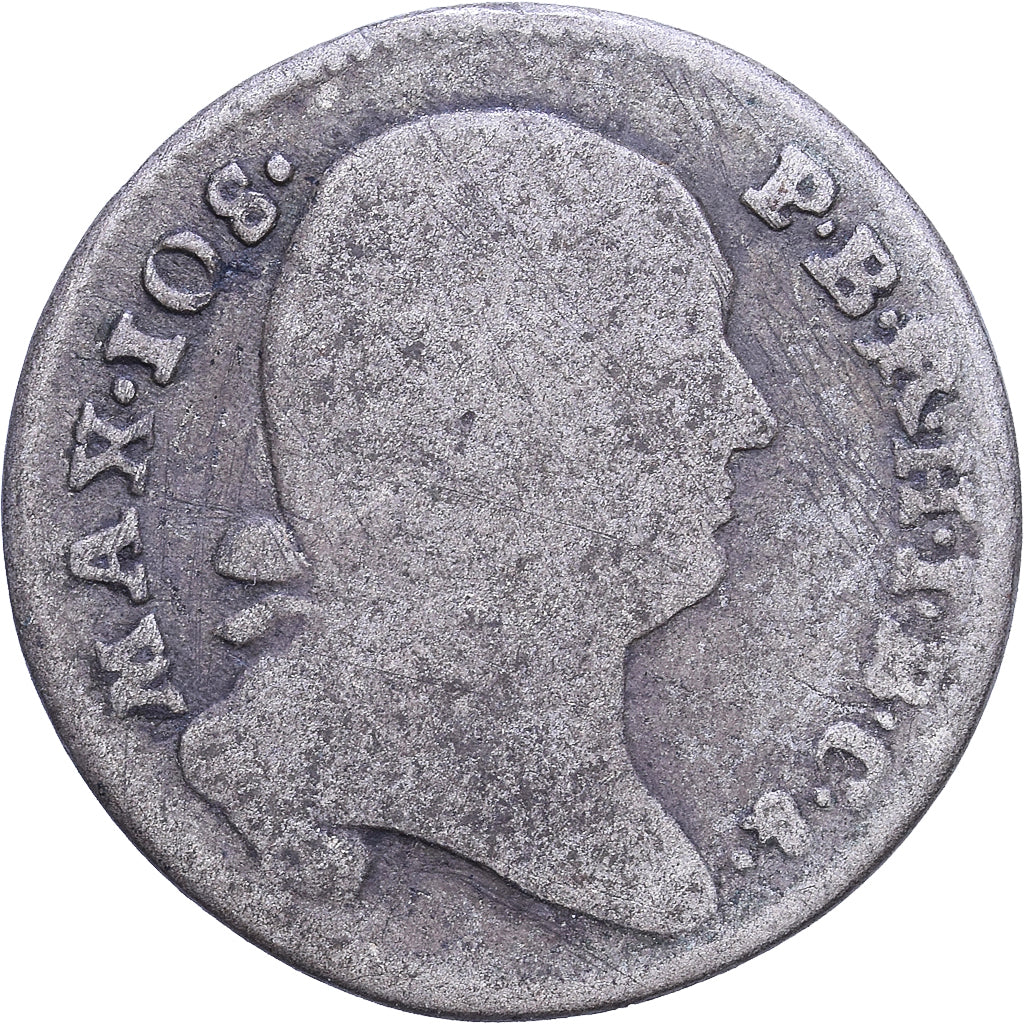 German States, BAVARIA, 6 Kreuzer, 1802, Munich, Billon, F(12-15), KM:639