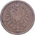 ALEMANIA - IMPERIO, Wilhelm I, 2 Pfennig, 1874, Stuttgart, Cobre, BC+, KM:2