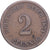 ALEMANIA - IMPERIO, Wilhelm I, 2 Pfennig, 1874, Stuttgart, Cobre, BC+, KM:2