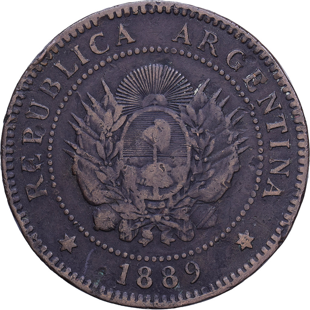 Argentina, Centavo, 1889, Bronze, VF(30-35), KM:32