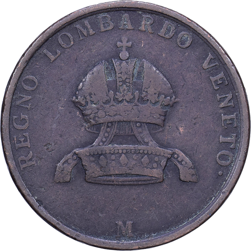 Italiaanse staten, LOMBARDY-VENETIA, 5 Centesimi, 1846, Milan, Koper, FR