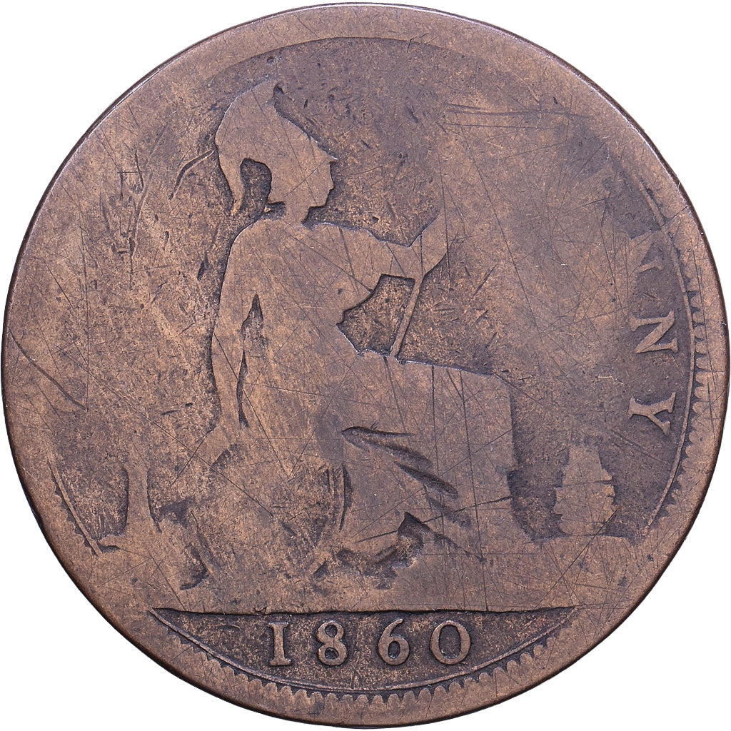 Regno Unito, Victoria, Penny, 1860, London, Bronzo, B+, KM:755