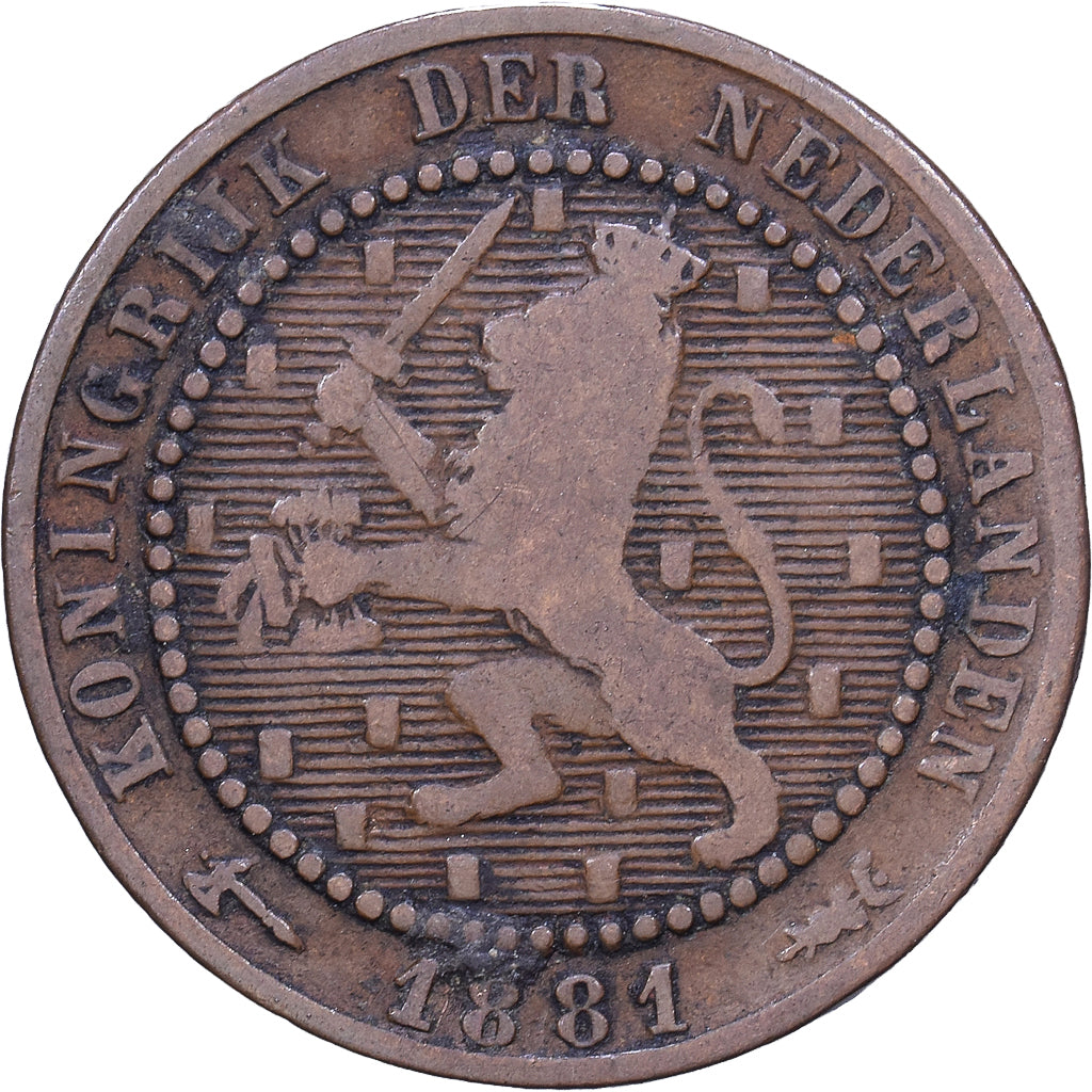 Netherlands, William III, Cent, 1881, Bronze, VF(20-25), KM:107.1