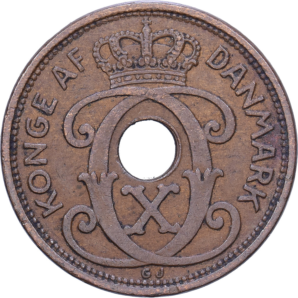 Dania, Christian X, Ore, 1935, Copenhagen, Brązowy, EF(40-45), KM:826.2