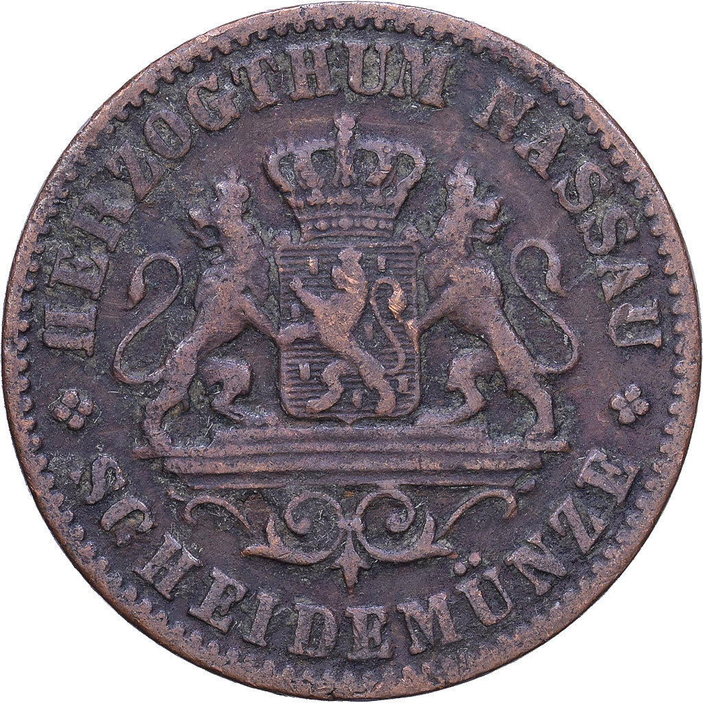 German States, BADEN, Friedrich I, Kreuzer, 1861, Copper, VF(30-35), KM:242