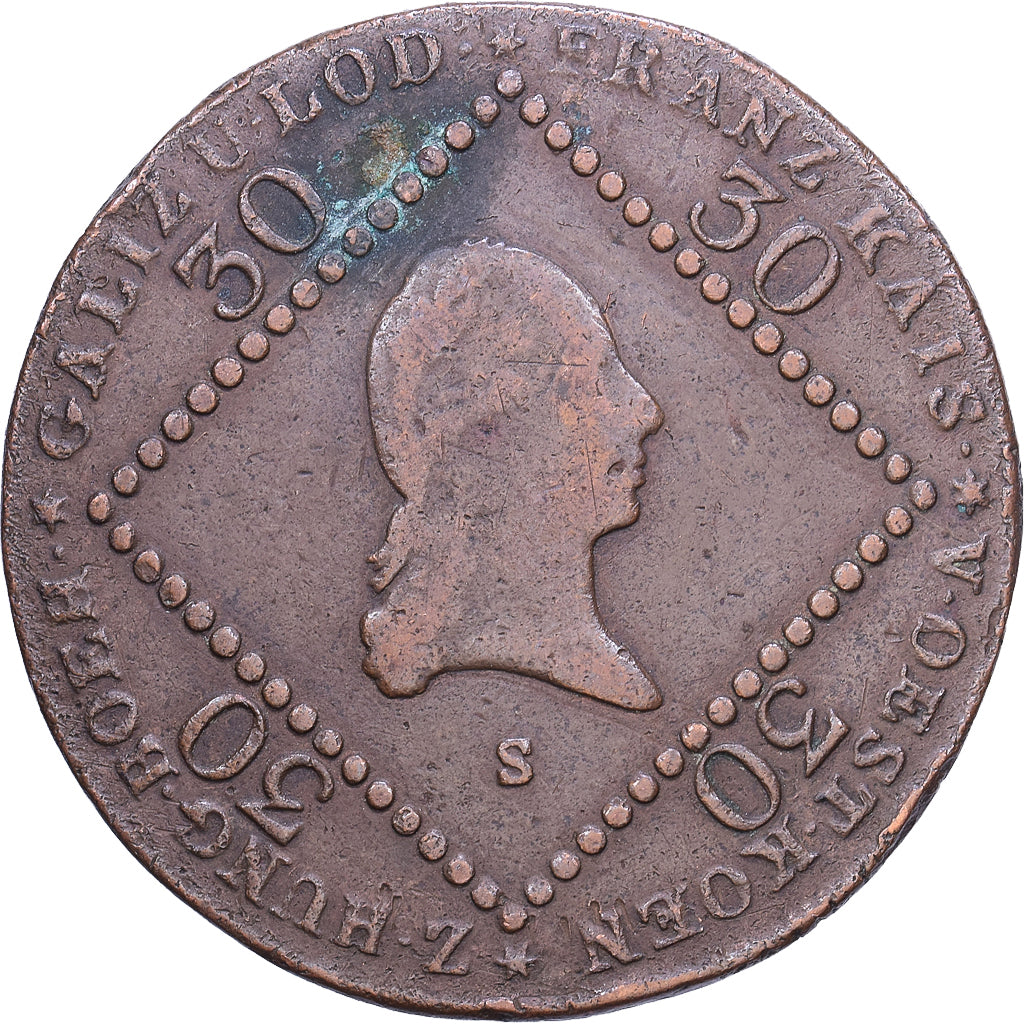 Austria, Franz II (I), 30 Kreuzer, 1807, Vienne, EF(40-45), Copper, KM:2149